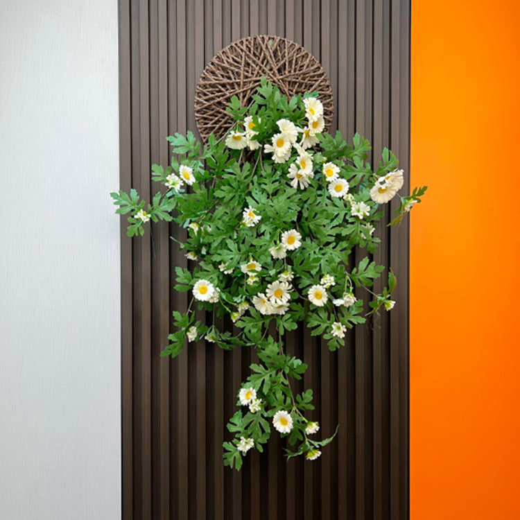 Künstliche Gänseblümchen-Ranke 80 cm mit Wandhalterung, Dekorative Hängepflanze für Innenraum, Hochzeit, Café, Büro