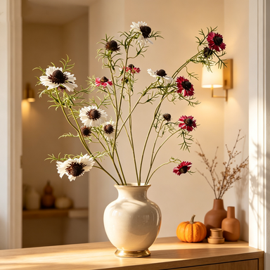 Künstliche Kosmeen Blumenstrauß, Landhausstil, 118 cm Höhe, Seidenstoff, für Hochzeitsdekoration, Tischarrangements, Inneneinrichtung