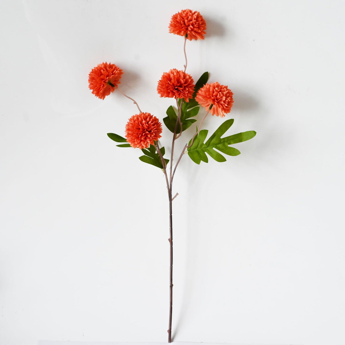 Künstliche Chrysanthemen-Busch, 52 cm Höhe, Seidenmaterial, 5 Blüten, 6 cm Durchmesser, für Hochzeitsdekoration und Wohnaccessoires