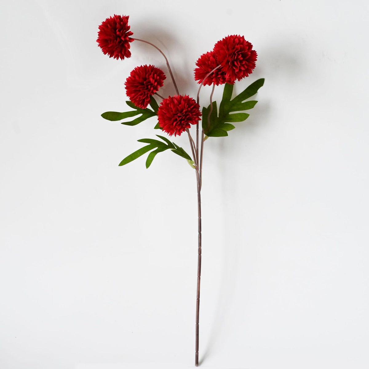 Künstliche Chrysanthemen-Busch, 52 cm Höhe, Seidenmaterial, 5 Blüten, 6 cm Durchmesser, für Hochzeitsdekoration und Wohnaccessoires