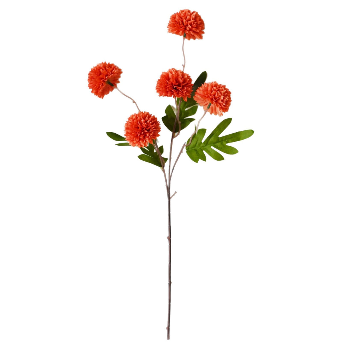 Künstliche Chrysanthemen-Busch, 52 cm Höhe, Seidenmaterial, 5 Blüten, 6 cm Durchmesser, für Hochzeitsdekoration und Wohnaccessoires