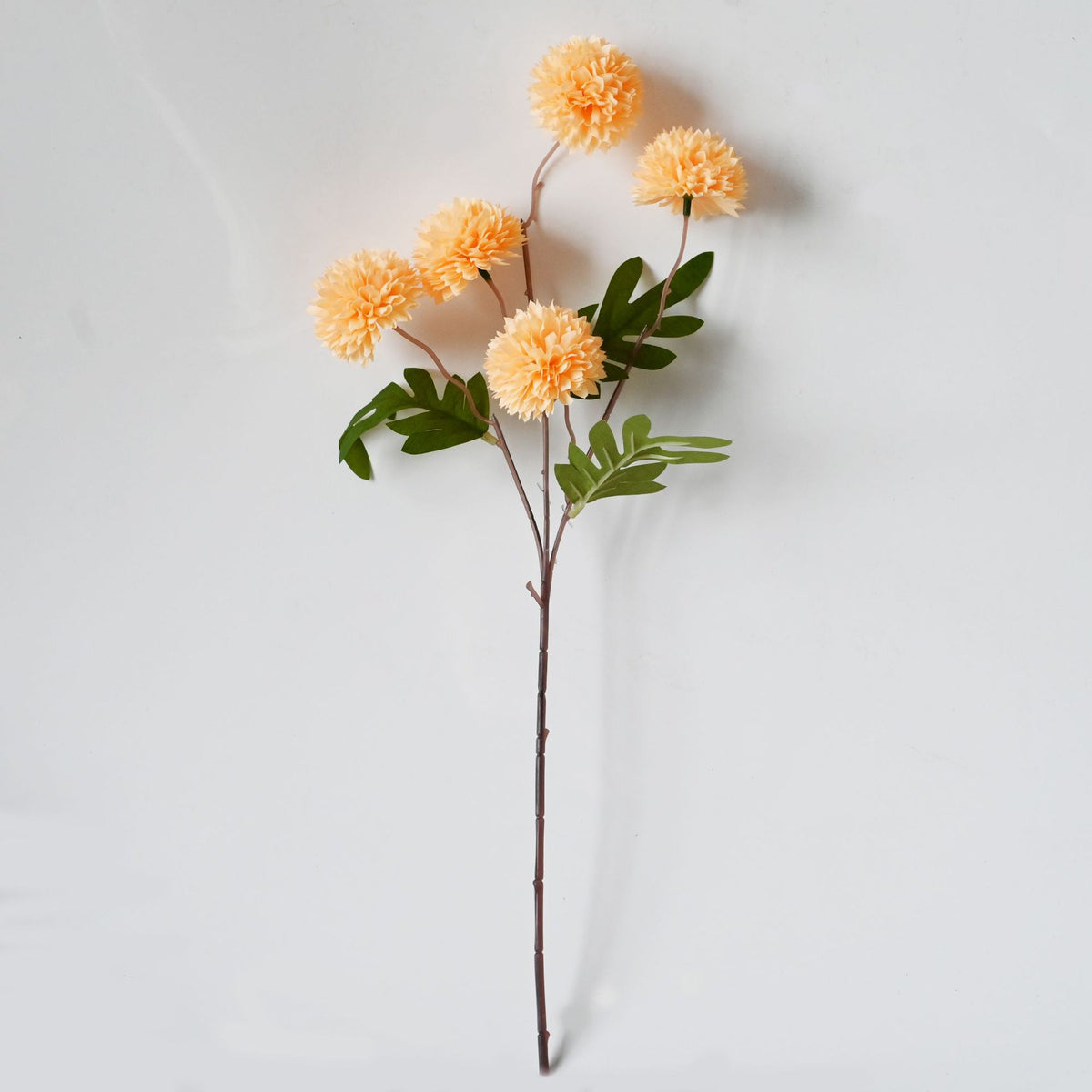 Künstliche Chrysanthemen-Busch, 52 cm Höhe, Seidenmaterial, 5 Blüten, 6 cm Durchmesser, für Hochzeitsdekoration und Wohnaccessoires