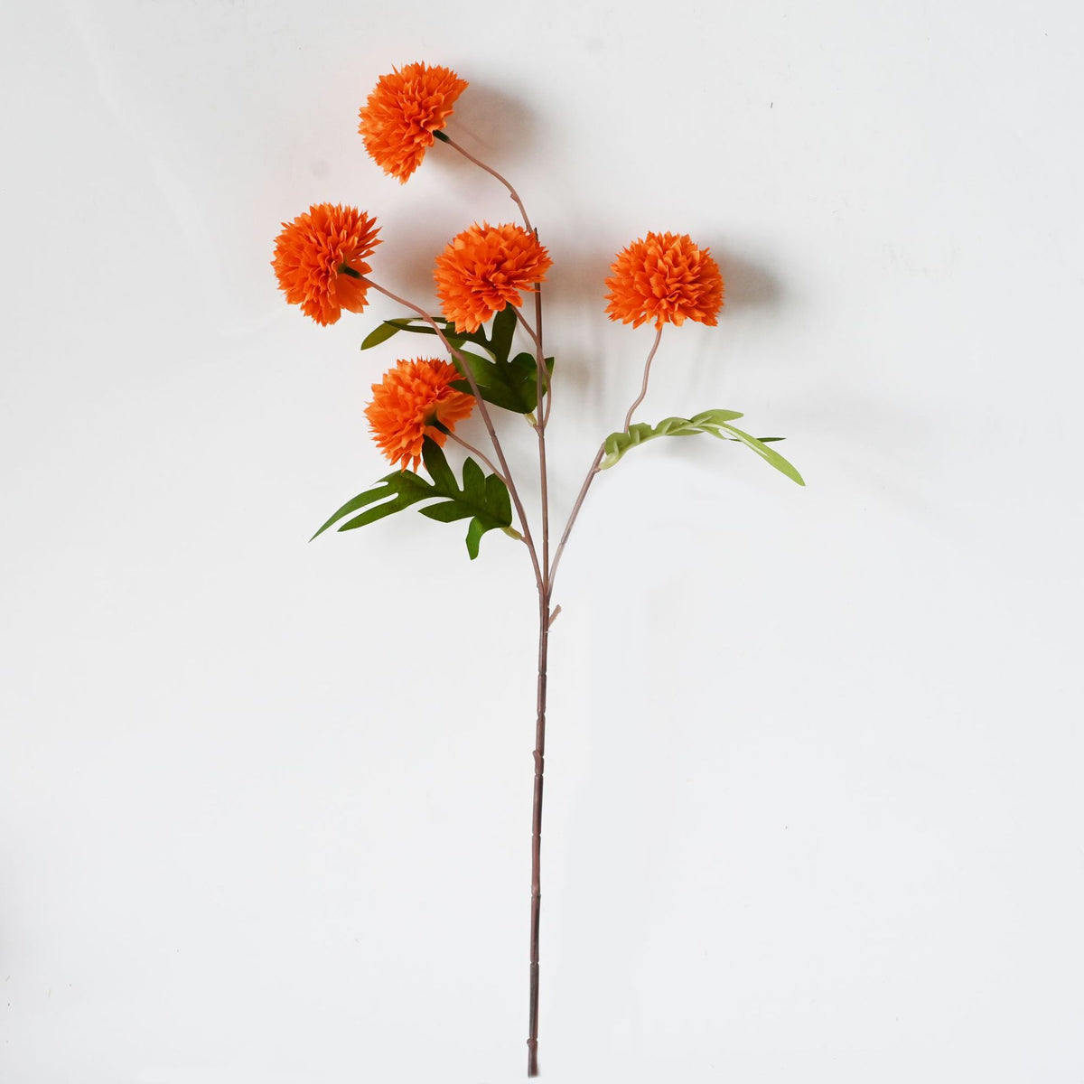 Künstliche Chrysanthemen-Busch, 52 cm Höhe, Seidenmaterial, 5 Blüten, 6 cm Durchmesser, für Hochzeitsdekoration und Wohnaccessoires