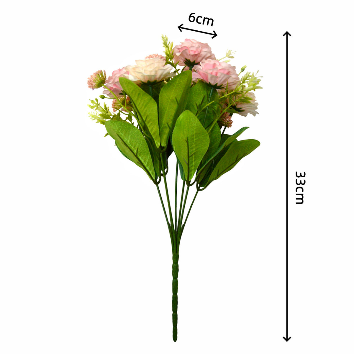 Künstliche Pfingstrosen-Strauß, 33 cm hoch, 7 Blüten, für Hochzeiten und Innendekoration
