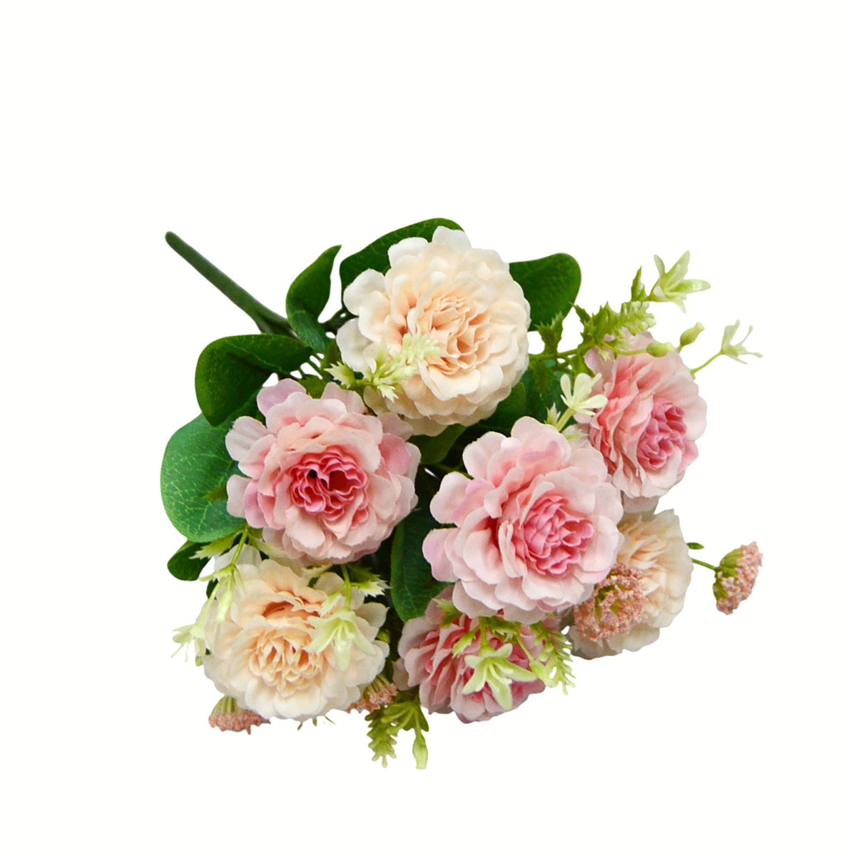 Künstliche Pfingstrosen-Strauß, 33 cm hoch, 7 Blüten, für Hochzeiten und Innendekoration