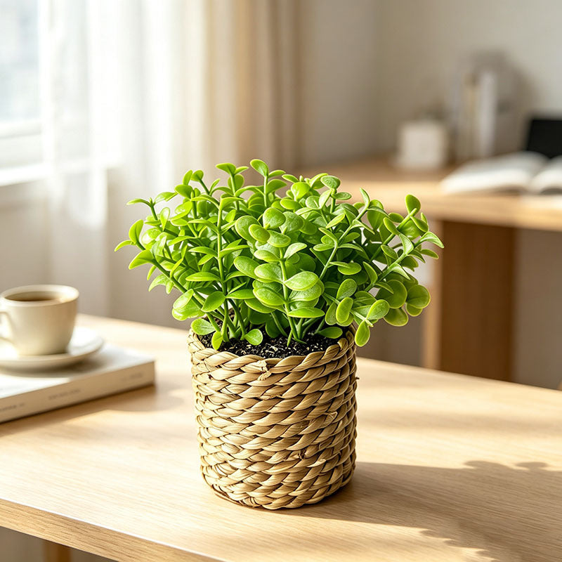 Künstliche Pflanze im Topf, 15 cm, Baby’s Breath-Cluster, gemischtes Material, für Zuhause, Büro, Hoteldekoration, langlebig