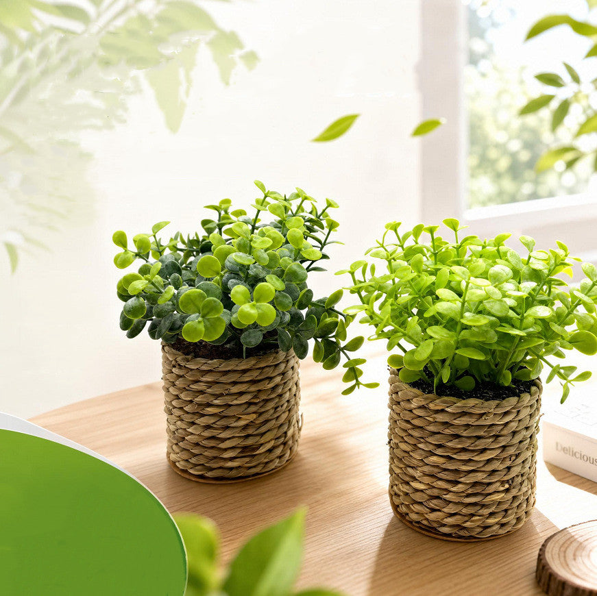 Künstliche Pflanze im Topf, 15 cm, Baby’s Breath-Cluster, gemischtes Material, für Zuhause, Büro, Hoteldekoration, langlebig