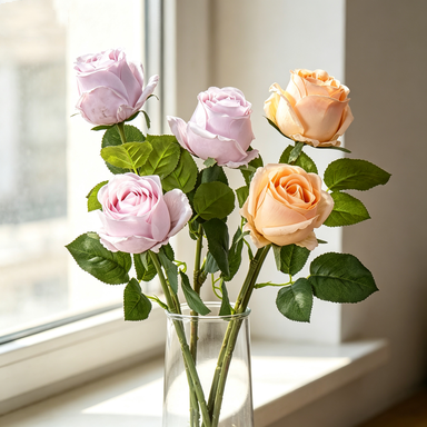 Künstliche Rose, 43 cm hoch, 7 cm Blütendurchmesser, für Hochzeiten, Heimdekoration, Feiertage