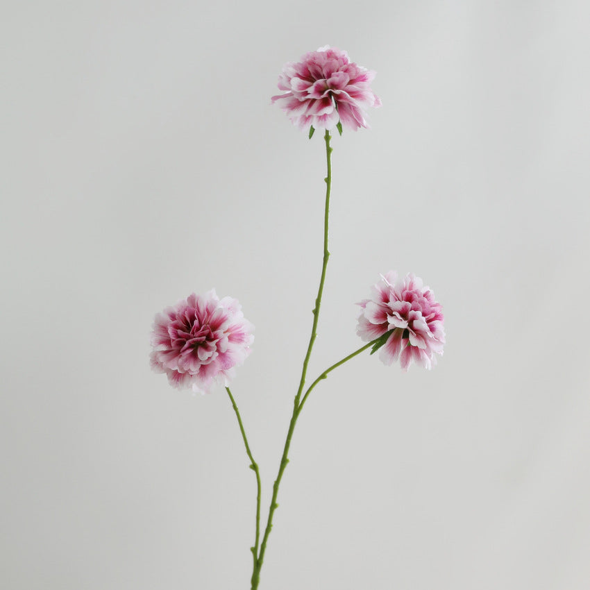 Künstliche Seidenblumen Carnation Busch, 80 cm hoch, 3 Blüten, 8 cm Durchmesser, für Hochzeit, Wohnkulturdeko, Floristik, Eventgestaltung