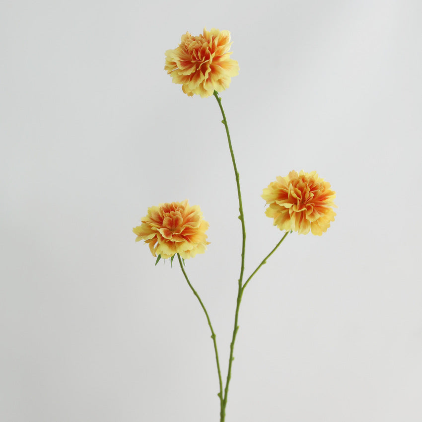 Künstliche Seidenblumen Carnation Busch, 80 cm hoch, 3 Blüten, 8 cm Durchmesser, für Hochzeit, Wohnkulturdeko, Floristik, Eventgestaltung