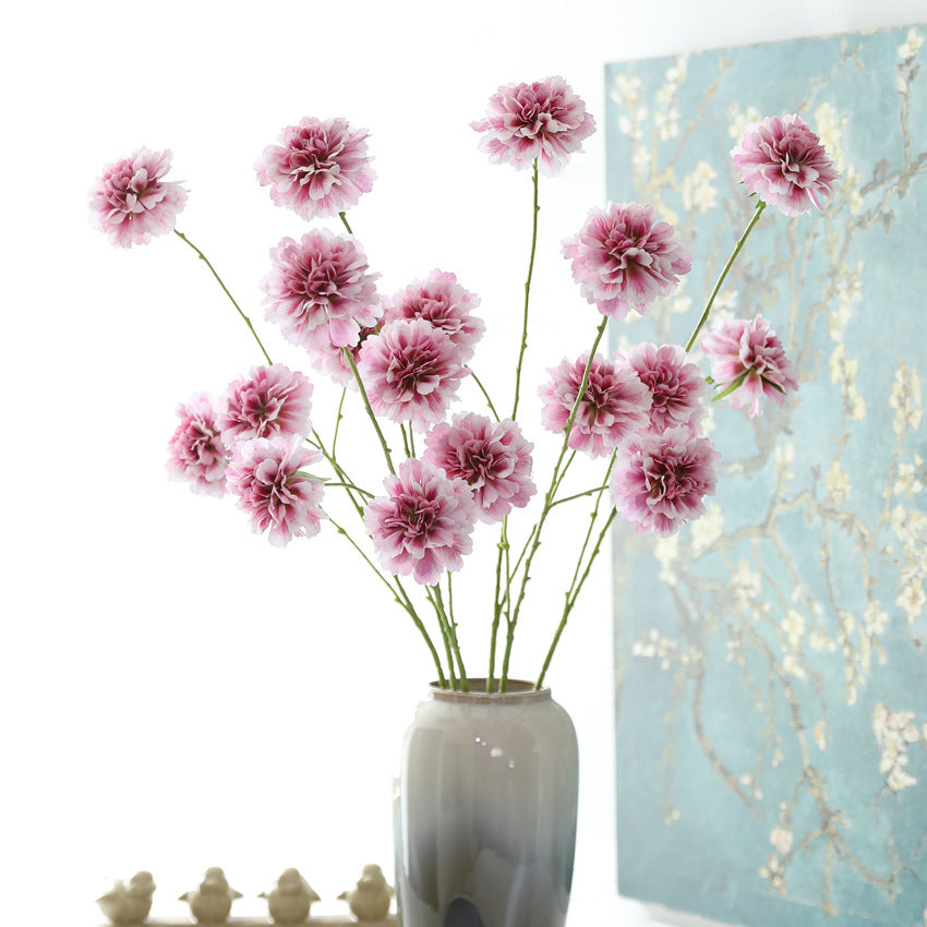 Künstliche Seidenblumen Carnation Busch, 80 cm hoch, 3 Blüten, 8 cm Durchmesser, für Hochzeit, Wohnkulturdeko, Floristik, Eventgestaltung