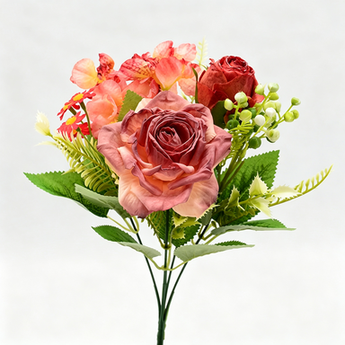 Künstliche Rosen, Schneerosen, Hortensien und Kamillenblüten, 31 cm, Retro-Stil, für Hochzeiten und Zuhause