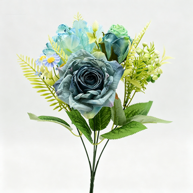 Künstliche Rosen, Schneerosen, Hortensien und Kamillenblüten, 31 cm, Retro-Stil, für Hochzeiten und Zuhause