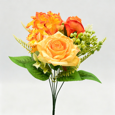 Künstliche Rosen, Schneerosen, Hortensien und Kamillenblüten, 31 cm, Retro-Stil, für Hochzeiten und Zuhause