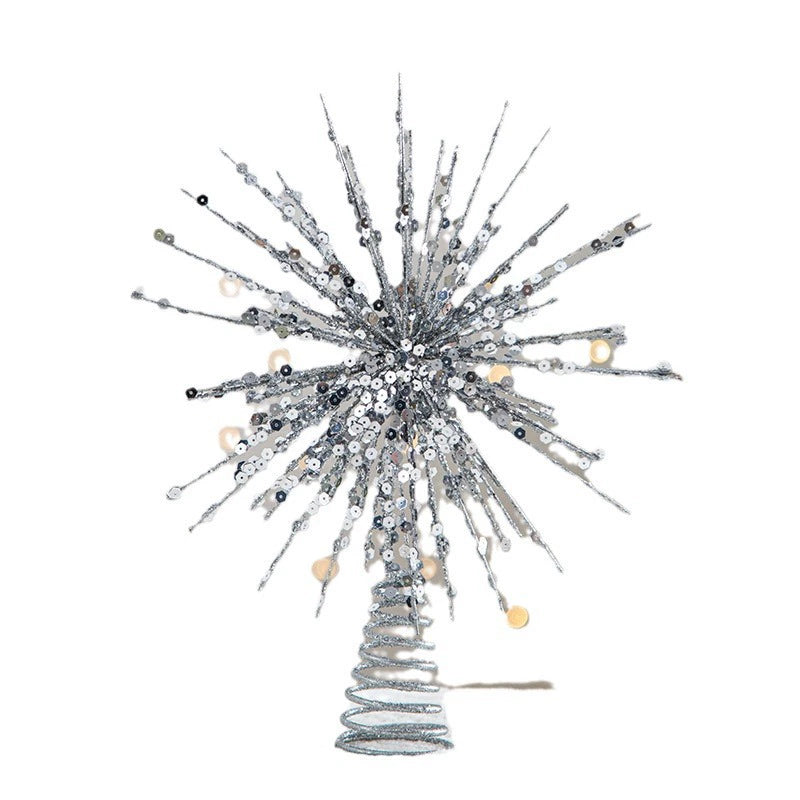 Weihnachtsbaumspitze Stern 5-zackig mit Lichtern – 6 Designs – Hochwertige Weihnachtsdeko für Baum, Hochzeit, Party, Fest