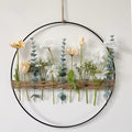 Künstlicher Blumenkranz 40x40 cm, Eukalyptus, Kornblume, Gänseblümchen, Wanddekoration für Hochzeit, Party, Shop, Innenraum