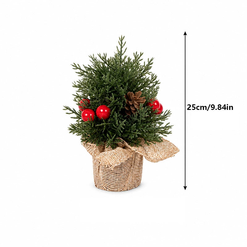 Künstlicher Weihnachtsbaum-Dekor, Mini-Tannenbaum mit Zapfen, 15 cm / 20 cm / 25 cm, rustikale Tischdeko für Weihnachten, Haushalt, Café, Einzelhandel