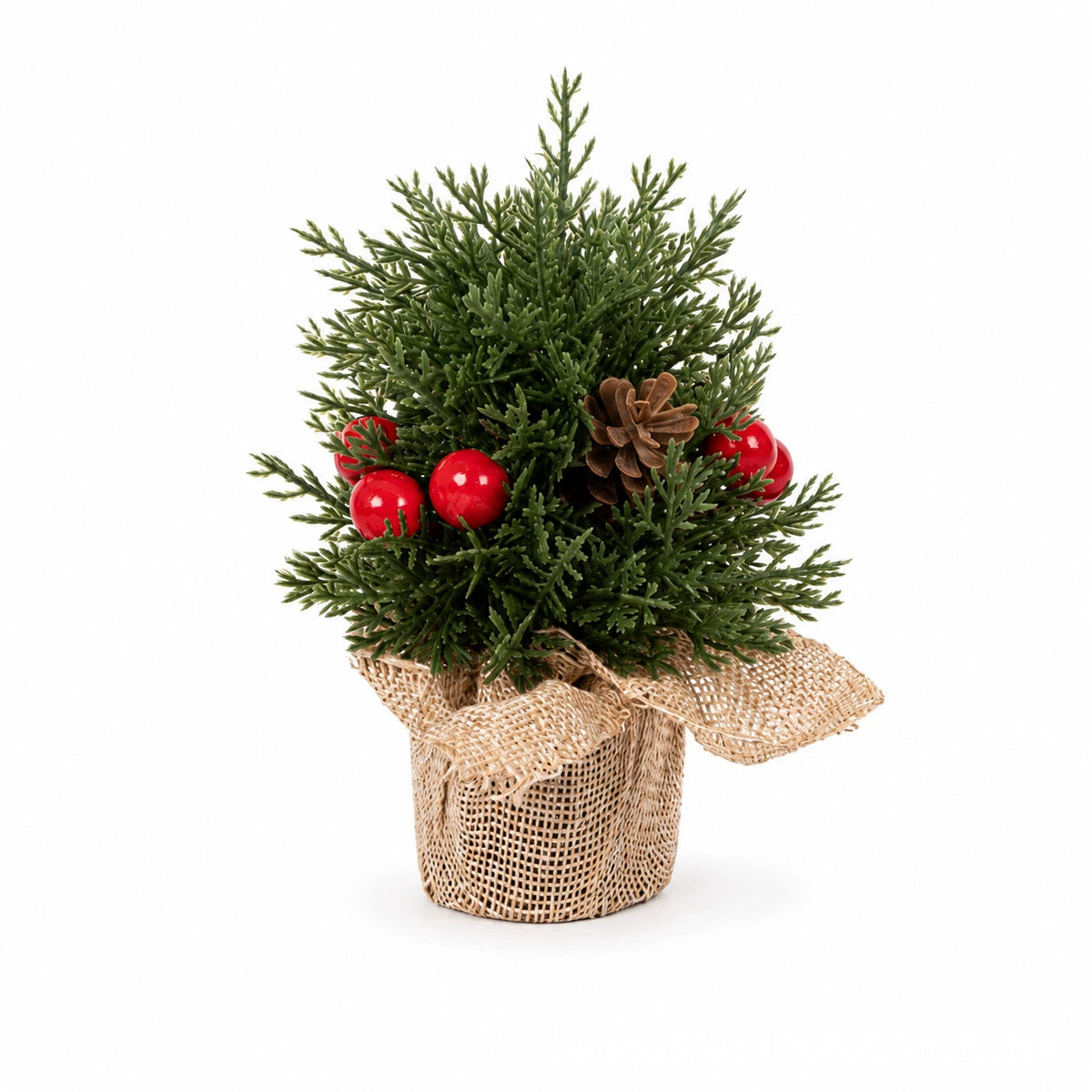 Künstlicher Weihnachtsbaum-Dekor, Mini-Tannenbaum mit Zapfen, 15 cm / 20 cm / 25 cm, rustikale Tischdeko für Weihnachten, Haushalt, Café, Einzelhandel