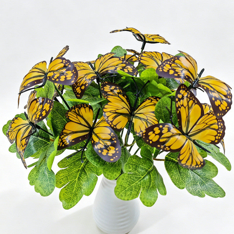 Künstliche Schmetterlingsblumen Büschel – 5 Köpfe, 29 cm, Hochwertige Dekoration für Hochzeit, Trauerfeier, Shop-Deko – Allergikerfreundlich, langlebig