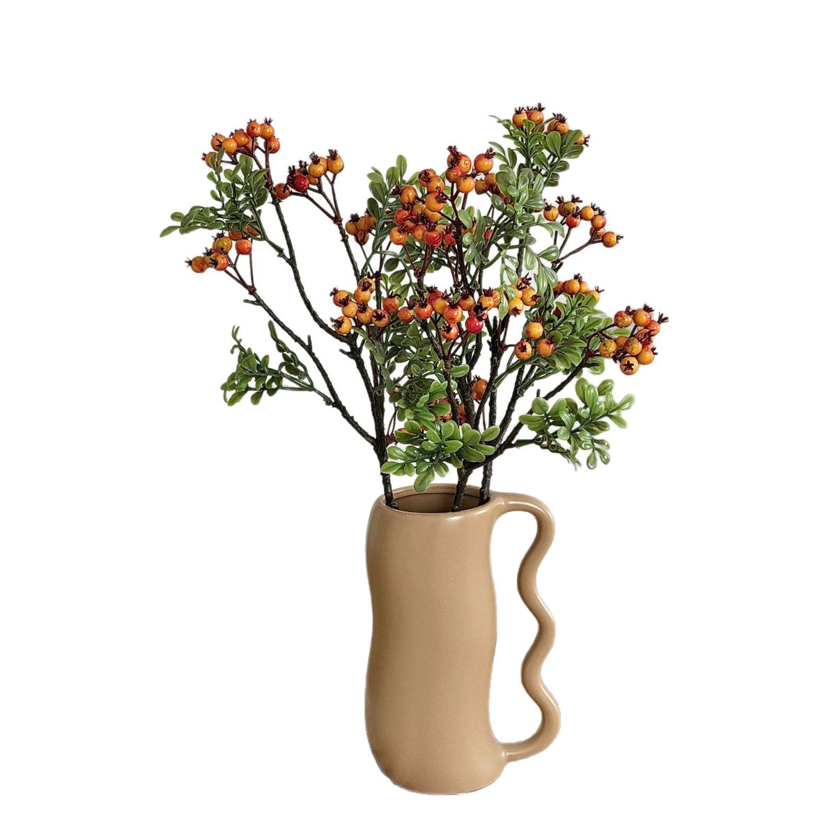 Künstliche Heidelbeer-Rispe, 62 cm, Schaumstoff, Einzelstiel, Dekoration für Zuhause, Events, Schaufenster, Hotel