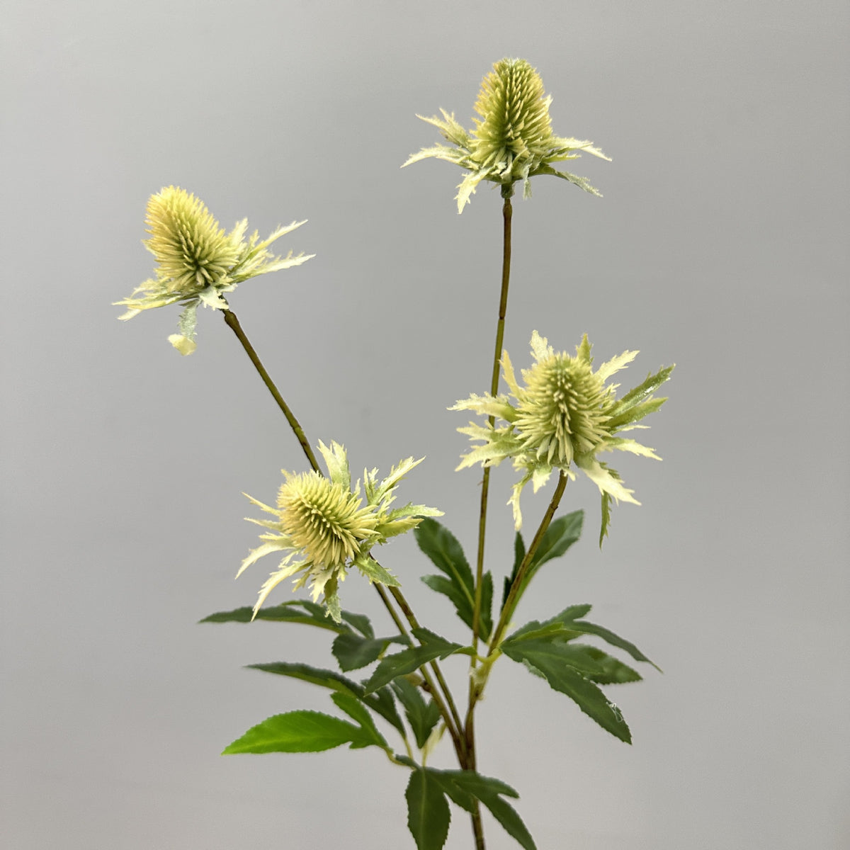 Künstliche Eryngium-Blüten, 60 cm, Ins-Stil, Kunststoff, für Hochzeiten und Wohnkultur, 4 Blütenköpfe
