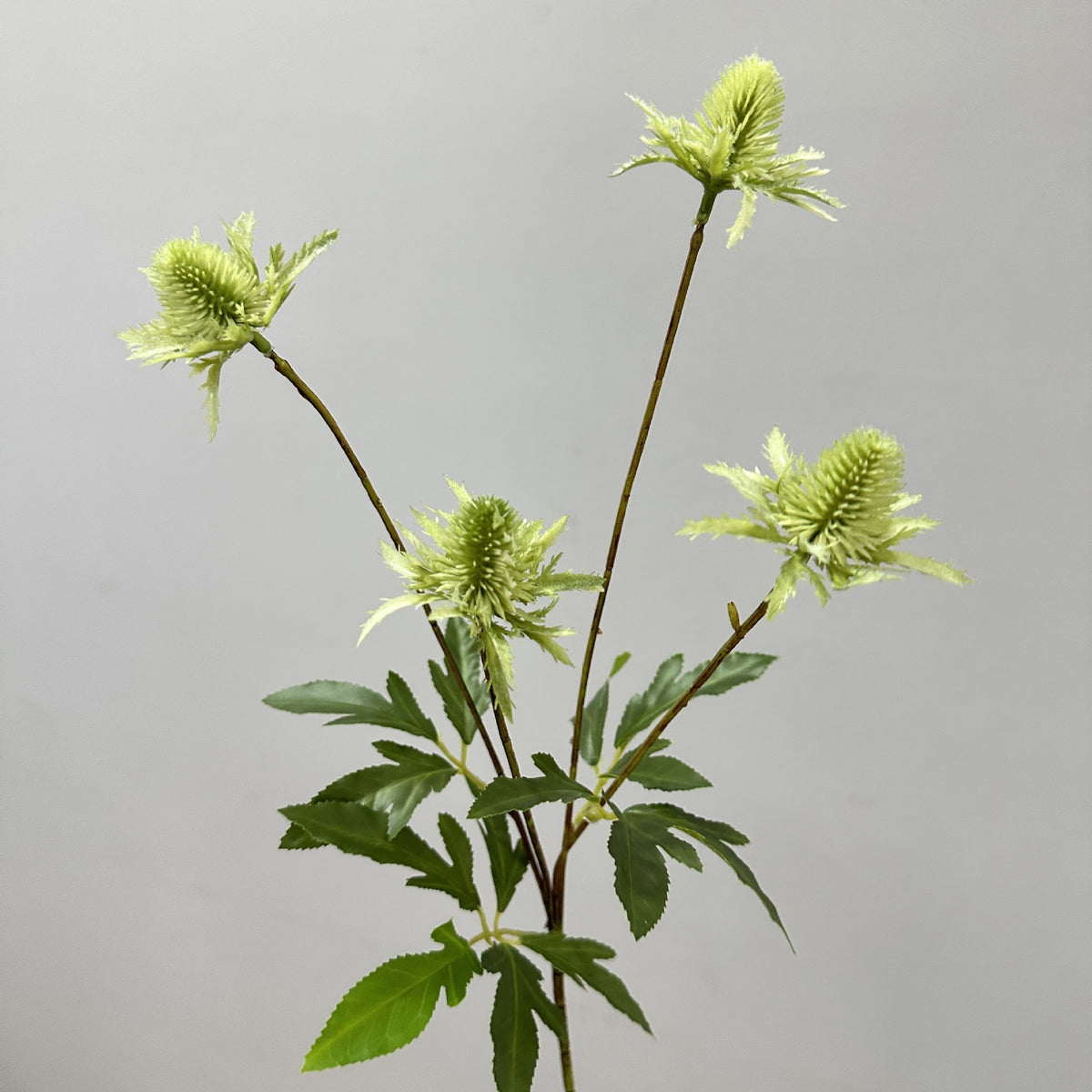Künstliche Eryngium-Blüten, 60 cm, Ins-Stil, Kunststoff, für Hochzeiten und Wohnkultur, 4 Blütenköpfe