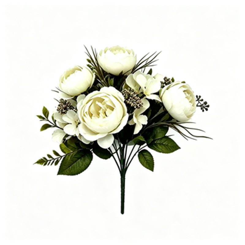 Künstliche Pfingstrose-Rosenstrauß, 31 cm, 6 Blüten, retro Stil, für Hochzeiten, Hotels und Geschäftsräume