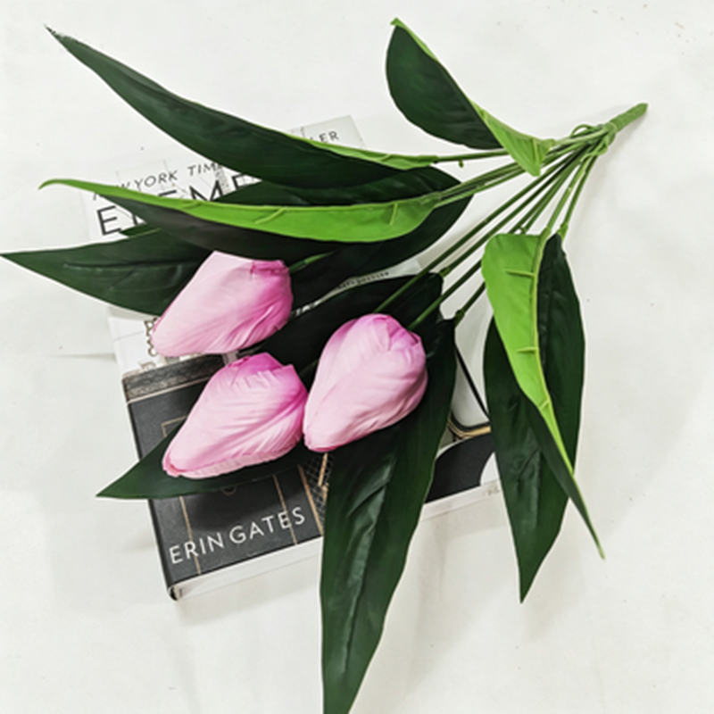 Künstliche Tulpen Büschel, 40 cm hoch, 3 Blüten, ohne Topf – Realistische Dekoblumen für Hochzeit, Shop, Büro, Zuhause
