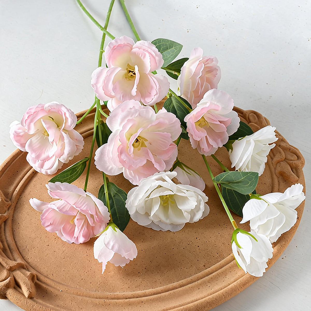 Künstliche Agapanthe 4 Blüten, Seidenblumen Busche 57 cm hoch, Hochzeitsdeko, Innenraum, Grabschmuck, langlebig, allergenfrei