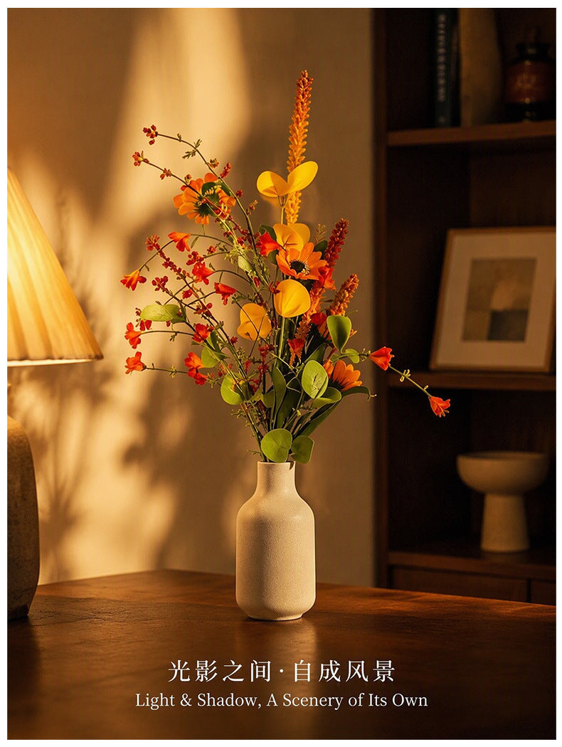 Künstliche Herbst-Gänseblümchen Büschel 75 cm, realistisch, für Dekoration Hochzeit Café Beerdigung, allergenfrei, langlebig
