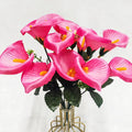 Künstliche Calla-Lilien Busstrauß, 31 cm, 7 Blüten, Seidenstoff, Hochzeit Dekoration, Innenraum, Grabschmuck, Event-Deko