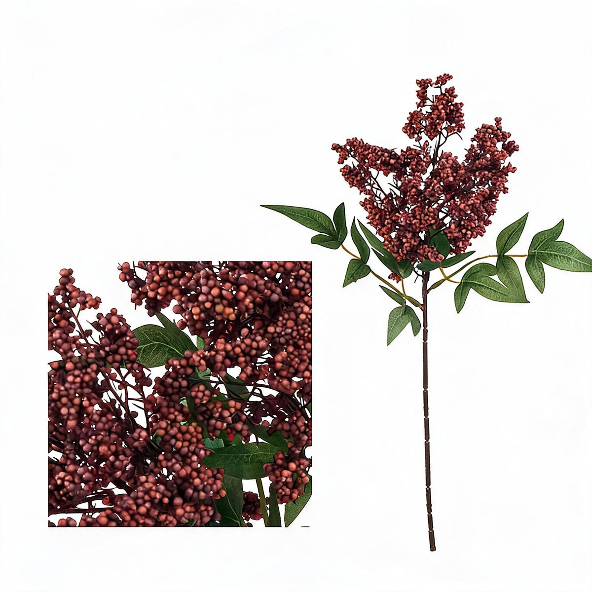 Künstliche Nandina-Beeren, 40 cm, Mischmaterial, Dekoration für Hochzeiten, Trauerfeiern und Einrichtungen