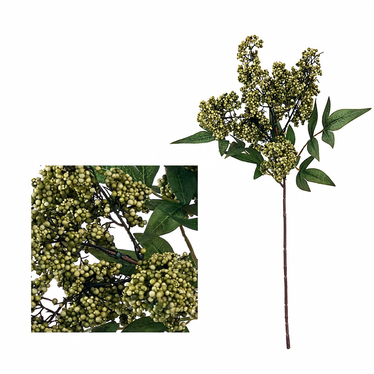 Künstliche Nandina-Beeren, 40 cm, realistischer Busch, für Hochzeitsdeko, Trauerfloristik und Innenraumgestaltung