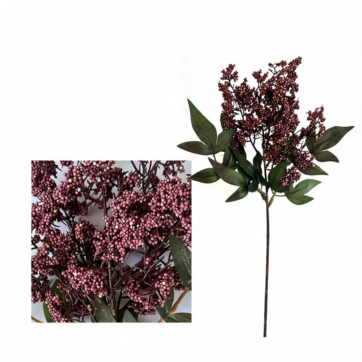 Künstliche Nandina-Beeren, 40 cm, Mischmaterial, Dekoration für Hochzeiten, Trauerfeiern und Einrichtungen