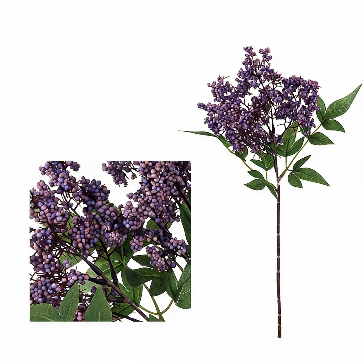 Künstliche Nandina-Beeren, 40 cm, realistischer Busch, für Hochzeitsdeko, Trauerfloristik und Innenraumgestaltung