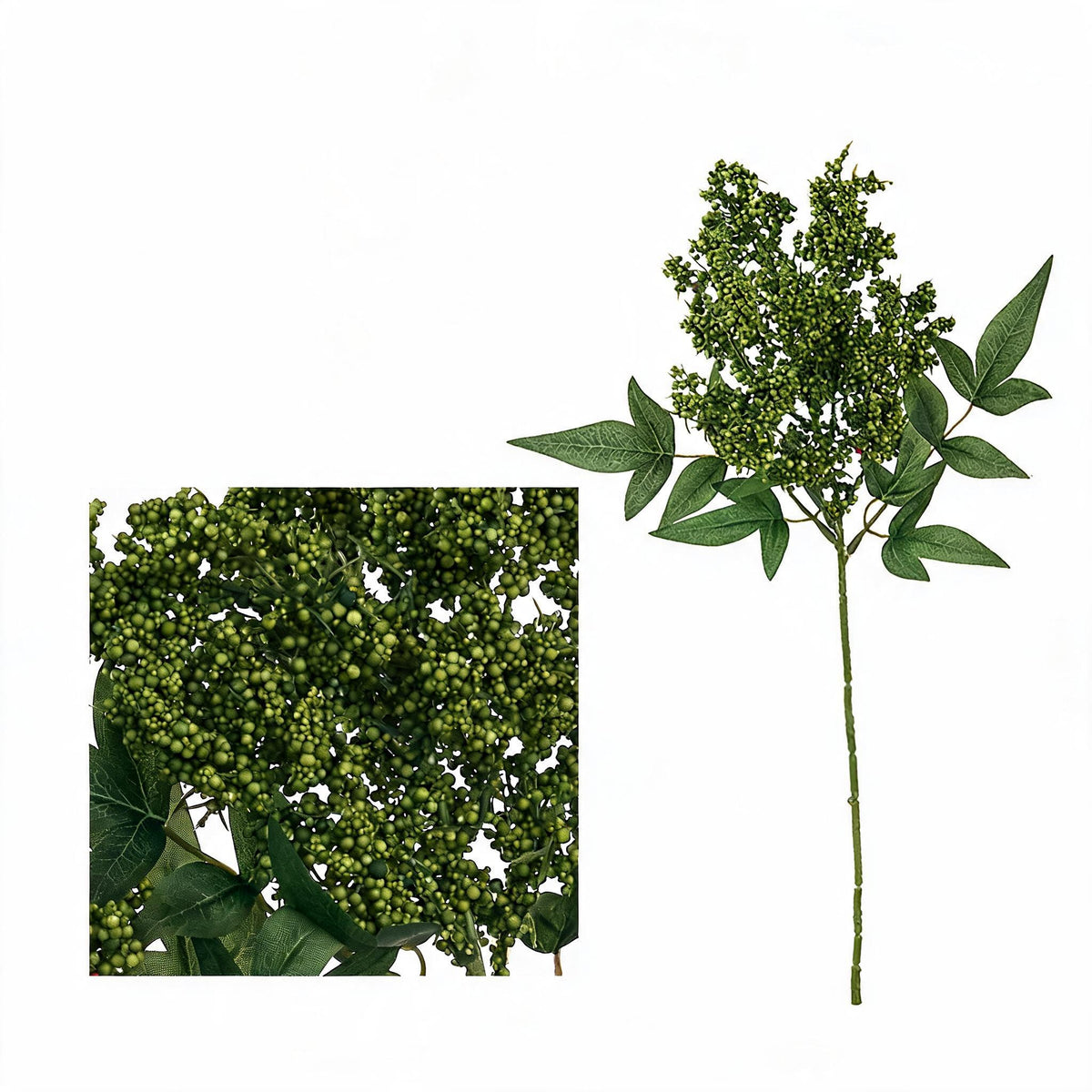 Künstliche Nandina-Beeren, 40 cm, realistischer Busch, für Hochzeitsdeko, Trauerfloristik und Innenraumgestaltung