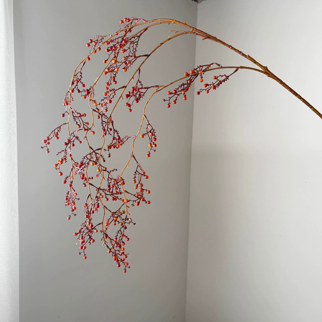 Künstliche Hängepflanze Bergreturn, 137 cm lang, Plastik, rot/orange, für Dekoration Hochzeit Event Ladenlokal