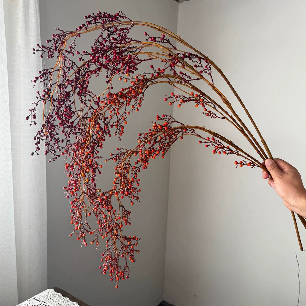 Künstliche Hängepflanze Bergreturn, 137 cm lang, Plastik, rot/orange, für Dekoration Hochzeit Event Ladenlokal