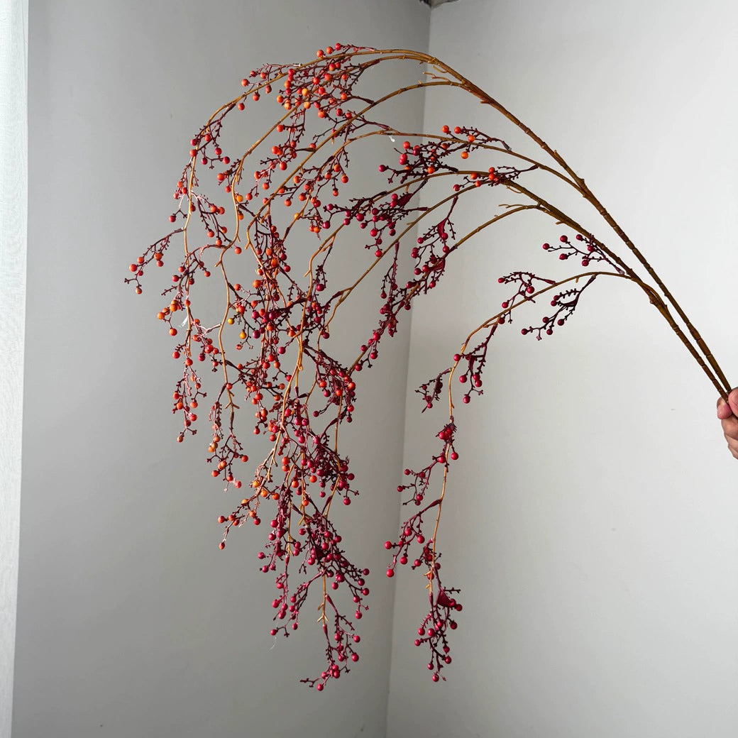 Künstliche Hängepflanze Bergreturn, 137 cm lang, Plastik, rot/orange, für Dekoration Hochzeit Event Ladenlokal