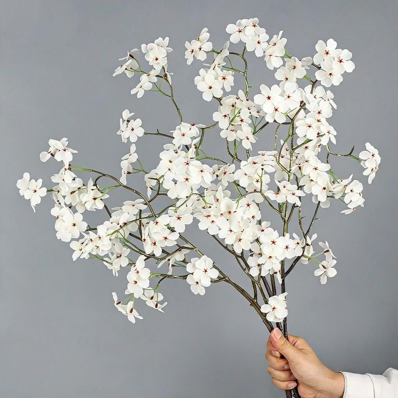 Künstliche Birnenblüte Einzelstiel, 76 cm, Seidenstoff, modern, für Hochzeit, Dekoration, Shop, Büro