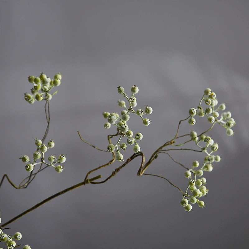 Künstliche Maulsbeere (Morus) Single Stem, 80 cm, weiß-grün, plastik, für Floristik, Hochzeiten, Dekoration