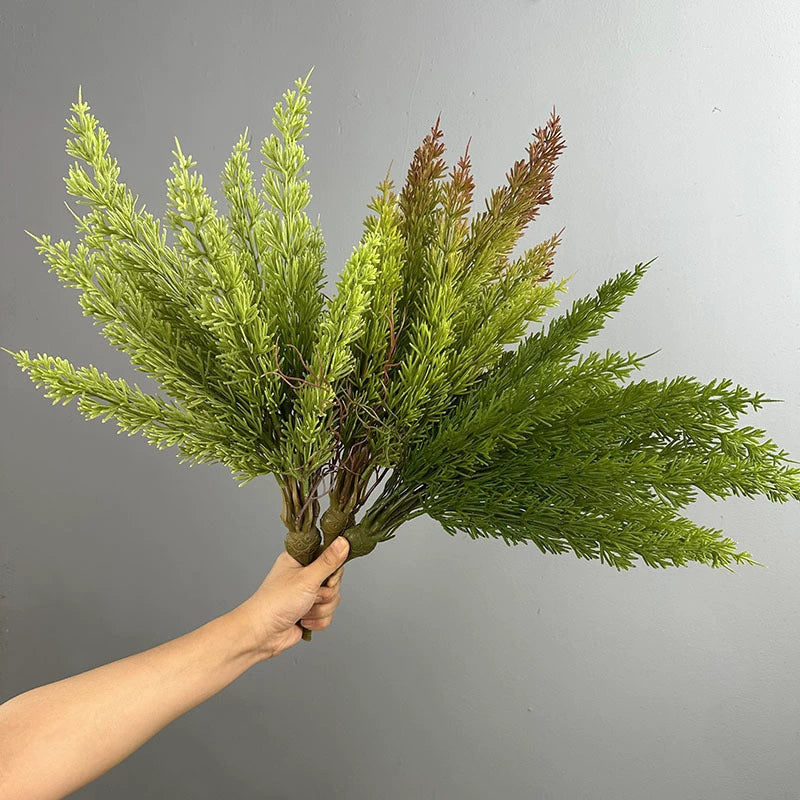 Künstliche Federngras-Pflanze, 50 cm, PE/PVC, Persischer Farn, für Innen- und Außenbereich, ohne Blumentopf