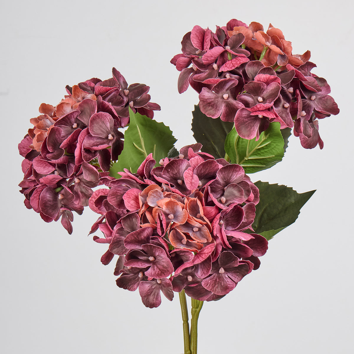 Künstliche Hortensie Einzelstiel 40 cm, 15 cm Blüte, Hochwertig für Hochzeit, Hotel, Dekoration, Gewerbe, Innenraum