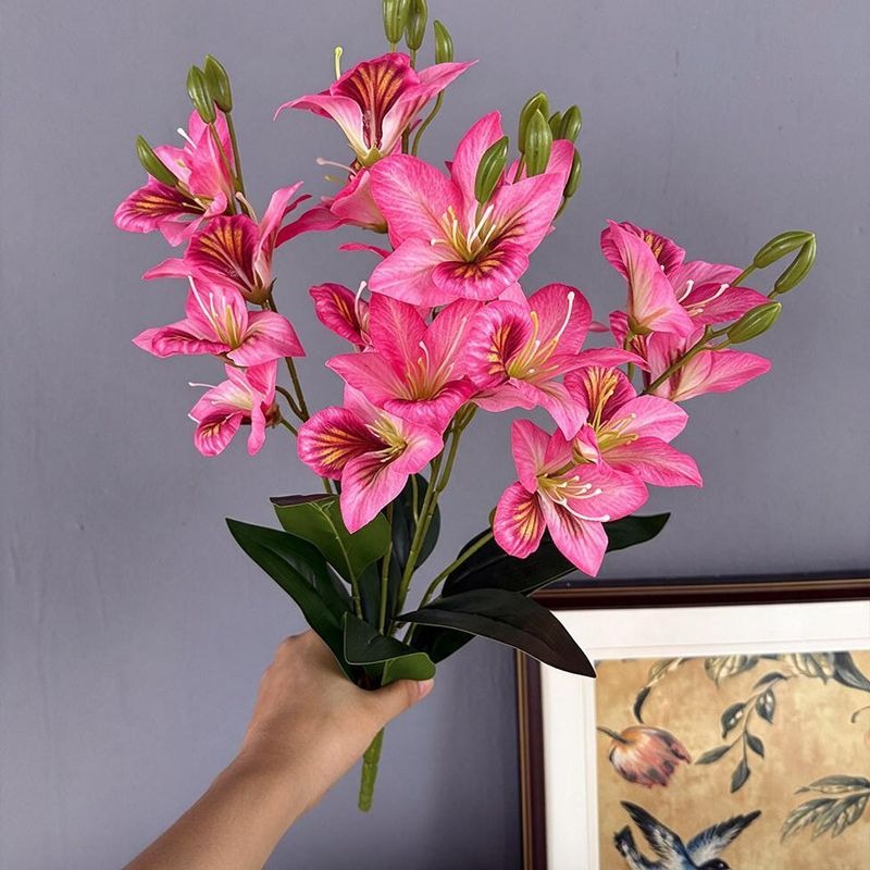 Künstliche Judastree-Blütenstrauß, 48cm, Seidenstoff, 20 Blüten, für Hochzeiten, Inneneinrichtung, Hoteldekoration