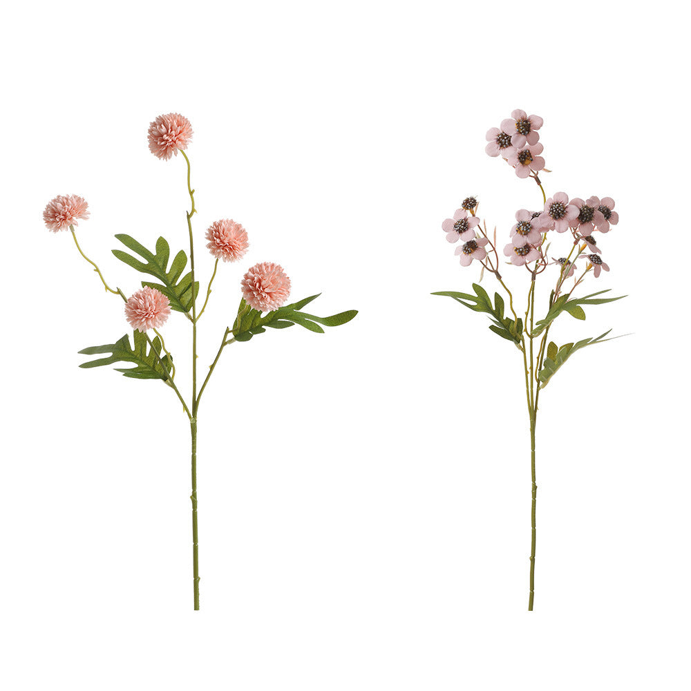 Künstliche Löwenzahn und kleine Pflaumenblüten Bouquet, 58 cm, Seidenstoff, modernes Design, für Zuhause und Hochzeiten