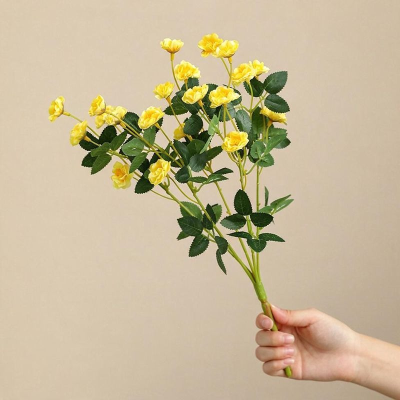 Künstliche Rosenstrauß, 37 cm, aus Seidenstoff, perfekt für Hochzeiten, Innen- und Außendekoration, Büro, Hotel, Einzelhandel