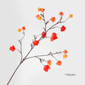 Künstliche Laternenblumen, 100 cm, Seidenstoff, orange-rot, für Hochzeiten, Wohnungen, Büros, Einzelhandel