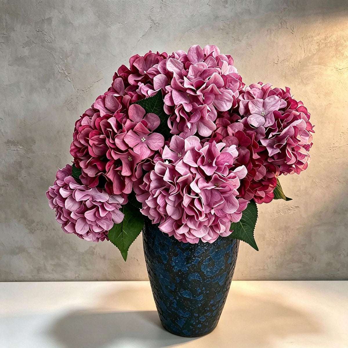46 cm künstliche Hortensien-Blumenstrauß, 225 Blüten, Hochzeitsschmuck, Innen- & Außendekoration, langlebig, pflegeleicht