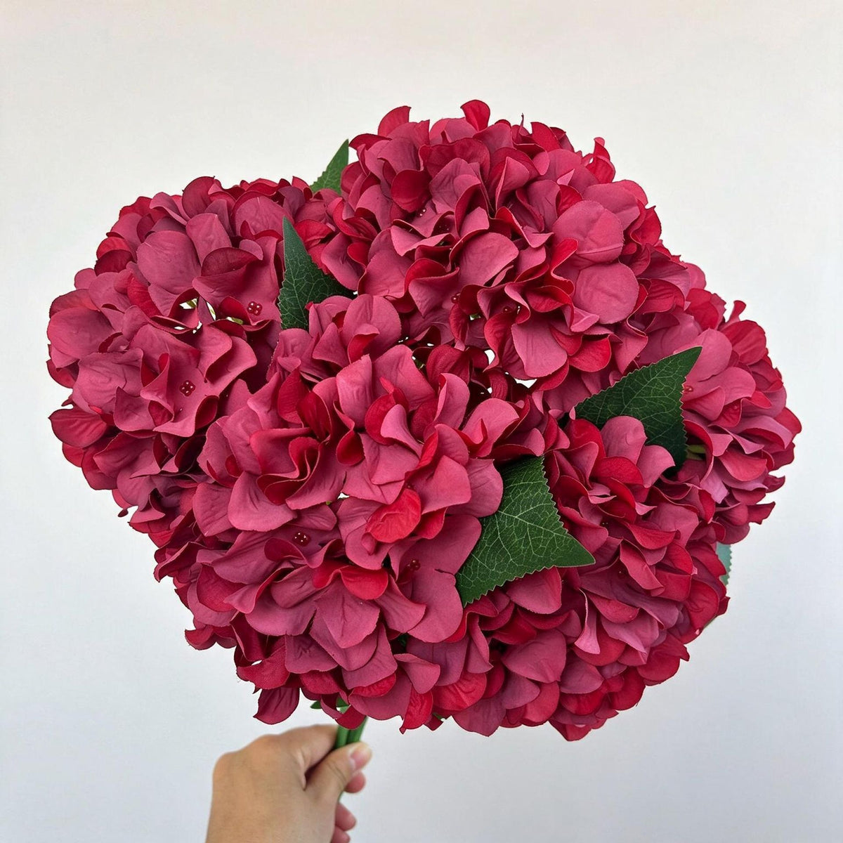 46 cm künstliche Hortensien-Blumenstrauß, 225 Blüten, Hochzeitsschmuck, Innen- & Außendekoration, langlebig, pflegeleicht