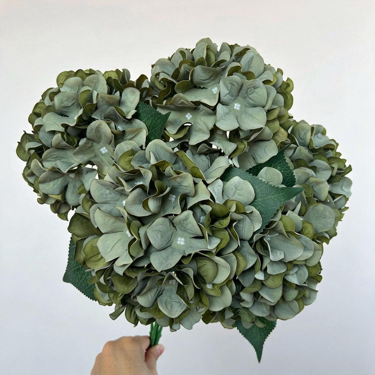 46 cm künstliche Hortensien-Blumenstrauß, 225 Blüten, Hochzeitsschmuck, Innen- & Außendekoration, langlebig, pflegeleicht